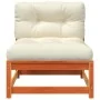 Garden sofas without armrest cushions 2 units brown waxed wood by , Modular outdoor sofas - Ref: Foro24-838090, Price: 145,48...