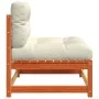 Garden sofas without armrest cushions 2 units brown waxed wood by , Modular outdoor sofas - Ref: Foro24-838090, Price: 145,48...