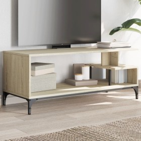 TV stand made of engineered wood and oak steel 102x40x41 cm by , TV Furniture - Ref: Foro24-842412, Price: 49,97 €, Discount: %