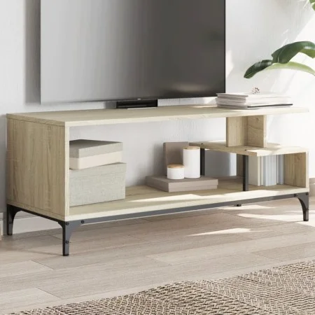 TV stand made of engineered wood and oak steel 102x40x41 cm by , TV Furniture - Ref: Foro24-842412, Price: 49,30 €, Discount: %
