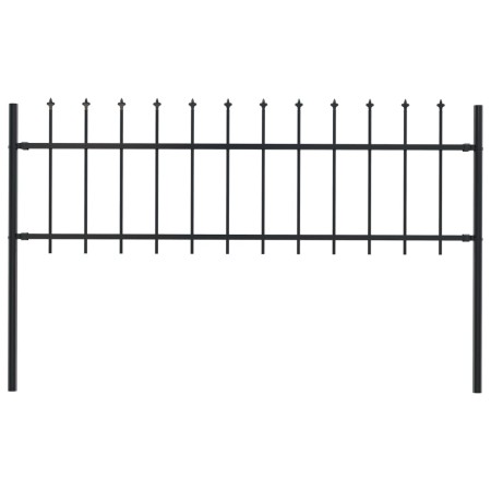 Valla de jardín con puntas de lanza acero negro 1,7x0,6 m de vidaXL, Paneles de vallas - Ref: Foro24-144923, Precio: 54,06 €,...