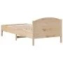 Solid pine wood bed frame with headboard 90x200 cm by , Beds and slatted bases - Ref: Foro24-842618, Price: 112,05 €, Discoun...