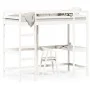 Loft bed with desk solid white pine wood 90x190 cm by , Beds and slatted bases - Ref: Foro24-842859, Price: 270,18 €, Discoun...