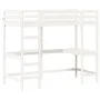 Loft bed with desk solid white pine wood 90x190 cm by , Beds and slatted bases - Ref: Foro24-842859, Price: 270,18 €, Discoun...