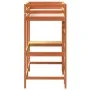 Hochbett mit Schreibtisch aus massivem braunem Kiefernholz, 75 x 190 cm von , Betten und Lattenroste - Ref: Foro24-842865, Pr...