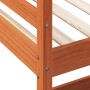 Cama alta con escritorio madera maciza pino marrón 75x190 cm