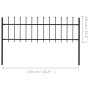 Valla de jardín con puntas de lanza acero negro 1,7x0,6 m de vidaXL, Paneles de vallas - Ref: Foro24-144923, Precio: 54,06 €,...