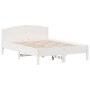 Bettgestell mit Kopfteil aus weißem Kiefernholz, 135 x 190 cm von , Betten und Lattenroste - Ref: Foro24-842607, Preis: 131,1...