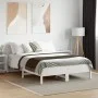 Bed frame with white pine wood headboard 135x190 cm by , Beds and slatted bases - Ref: Foro24-842607, Price: 129,93 €, Discou...