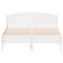 Bed frame with white pine wood headboard 135x190 cm by , Beds and slatted bases - Ref: Foro24-842607, Price: 131,13 €, Discou...
