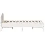 Bed frame with white pine wood headboard 135x190 cm by , Beds and slatted bases - Ref: Foro24-842607, Price: 129,93 €, Discou...