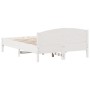 Bed frame with white pine wood headboard 135x190 cm by , Beds and slatted bases - Ref: Foro24-842607, Price: 131,13 €, Discou...