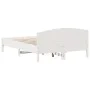 Bed frame with white pine wood headboard 135x190 cm by , Beds and slatted bases - Ref: Foro24-842607, Price: 129,93 €, Discou...