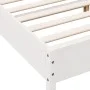Bed frame with white pine wood headboard 135x190 cm by , Beds and slatted bases - Ref: Foro24-842607, Price: 129,93 €, Discou...