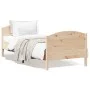 Bed frame with solid pine wood headboard 100x200 cm by , Beds and slatted bases - Ref: Foro24-842562, Price: 97,51 €, Discoun...