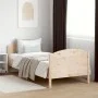 Bed frame with solid pine wood headboard 100x200 cm by , Beds and slatted bases - Ref: Foro24-842562, Price: 97,51 €, Discoun...