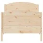 Bed frame with solid pine wood headboard 100x200 cm by , Beds and slatted bases - Ref: Foro24-842562, Price: 97,51 €, Discoun...