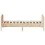 Bed frame with solid pine wood headboard 100x200 cm by , Beds and slatted bases - Ref: Foro24-842562, Price: 97,51 €, Discoun...