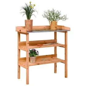 Mesa para plantas con estantes madera abeto marrón 78x38x82,5cm de , Soportes para macetas - Ref: Foro24-156353, Precio: 68,6...
