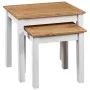Stackable tables 2 units solid pine wood Panama Range white by vidaXL, Side tables - Ref: Foro24-282678, Price: 70,08 €, Disc...