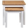 Stackable tables 2 units solid pine wood Panama Range white by vidaXL, Side tables - Ref: Foro24-282678, Price: 75,42 €, Disc...