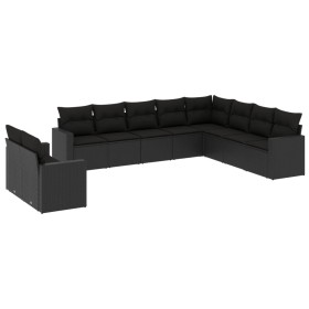 Garden sofa set 10 pieces with black synthetic rattan cushions by , Modular outdoor sofas - Ref: Foro24-3251502, Price: 691,6...