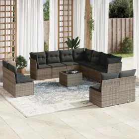 Garden sofa set 12 pieces with gray synthetic rattan cushions by , Garden sets - Ref: Foro24-3217830, Price: 674,62 €, Discou...