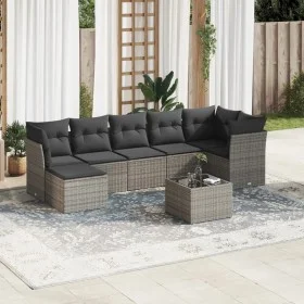 Garden sofa set 8 pieces and gray synthetic rattan cushions by , Garden sets - Ref: Foro24-3217980, Price: 451,23 €, Discount: %