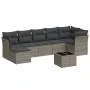 Garden sofa set 8 pieces and gray synthetic rattan cushions by , Garden sets - Ref: Foro24-3217980, Price: 451,23 €, Discount: %