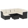 Set de sofás de jardín 8 piezas y cojines ratán sintético negro de , Conjuntos de jardín - Ref: Foro24-3217996, Precio: 417,5...