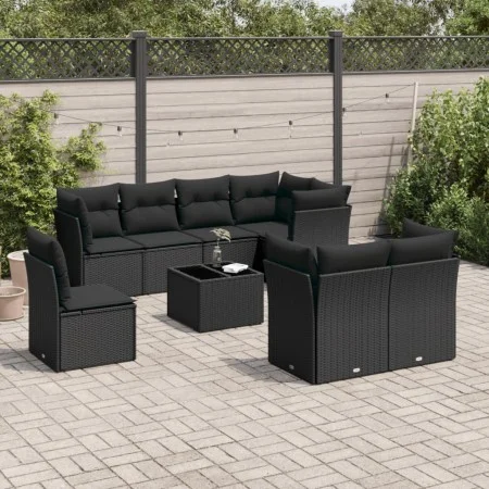 8-piece garden sofa set with black synthetic rattan cushions by , Garden sets - Ref: Foro24-3217935, Price: 600,77 €, Discoun...