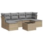 Set of 7-piece garden sofas and beige synthetic rattan cushions by , Garden sets - Ref: Foro24-3218019, Price: 373,77 €, Disc...