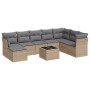 9-teiliges Gartensofa-Set mit beigen synthetischen Rattankissen von , Gartensets - Ref: Foro24-3218059, Preis: 501,41 €, Raba...