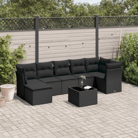 Set de sofás de jardín 8 piezas y cojines ratán sintético negro by , Garden sets - Ref: Foro24-3217975, Price: 480,67 €, Disc...