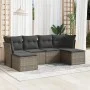 6-piece garden furniture set with gray synthetic rattan cushions by , Garden sets - Ref: Foro24-3218010, Price: 317,93 €, Dis...