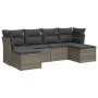 6-piece garden furniture set with gray synthetic rattan cushions by , Garden sets - Ref: Foro24-3218010, Price: 317,93 €, Dis...