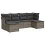 Set mit 6 Gartenmöbeln und Kissen synthetisches Rattangrau von , Gartensets - Ref: Foro24-3218010, Preis: 317,96 €, Rabatt: %