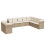 Garden sofa set with beige cushions, 10 pieces, made of synthetic rattan. by , Garden sets - Ref: Foro24-3217858, Price: 675,...