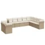 Juego de sofás jardín con cojines beige 10 pzas ratán sintético de , Conjuntos de jardín - Ref: Foro24-3217858, Precio: 691,4...