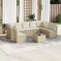 Garden sofa set with beige cushions 10 pieces synthetic rattan by , Garden sets - Ref: Foro24-3218078, Price: 611,74 €, Disco...