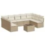 Garden sofa set with beige cushions 10 pieces synthetic rattan by , Garden sets - Ref: Foro24-3218078, Price: 611,74 €, Disco...