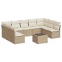 Juego de sofás jardín con cojines beige 10 pzas ratán sintético de , Conjuntos de jardín - Ref: Foro24-3218078, Precio: 579,8...