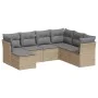 7-piece garden sofa set and beige synthetic rattan cushions by , Garden sets - Ref: Foro24-3217989, Price: 413,18 €, Discount: %