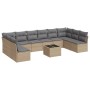 11-teiliges Gartensofa-Set mit beigen synthetischen Rattankissen von , Gartensets - Ref: Foro24-3218099, Preis: 589,03 €, Rab...