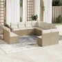 11-teiliges Gartensofa-Set mit beigen synthetischen Rattankissen von , Gartensets - Ref: Foro24-3219118, Preis: 730,03 €, Rab...