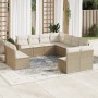 Set de sofás de jardín 11pzas con cojines ratán sintético beige de , Conjuntos de jardín - Ref: Foro24-3219118, Precio: 687,9...