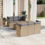 Set of 7-piece garden sofas and beige synthetic rattan cushions by , Garden sets - Ref: Foro24-3217259, Price: 423,55 €, Disc...