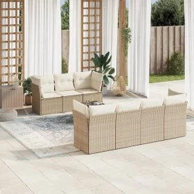 Gartensofa-Set mit beigen Kissen 8 Stück PE-Rattan von , Gartensets - Ref: Foro24-3217278, Preis: 551,94 €, Rabatt: %