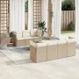 Gartensofa-Set mit beigen Kissen 8 Stück PE-Rattan von , Gartensets - Ref: Foro24-3217278, Preis: 551,94 €, Rabatt: %