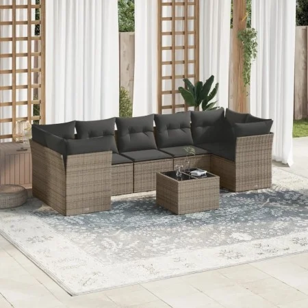 Set mit 8 Gartensofas und Kissen synthetisches Rattangrau von , Gartensets - Ref: Foro24-3217290, Preis: 482,02 €, Rabatt: %